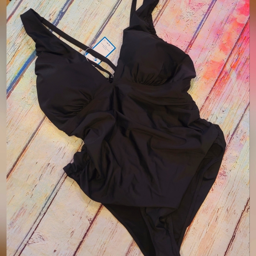 Black tummy control swimsuit